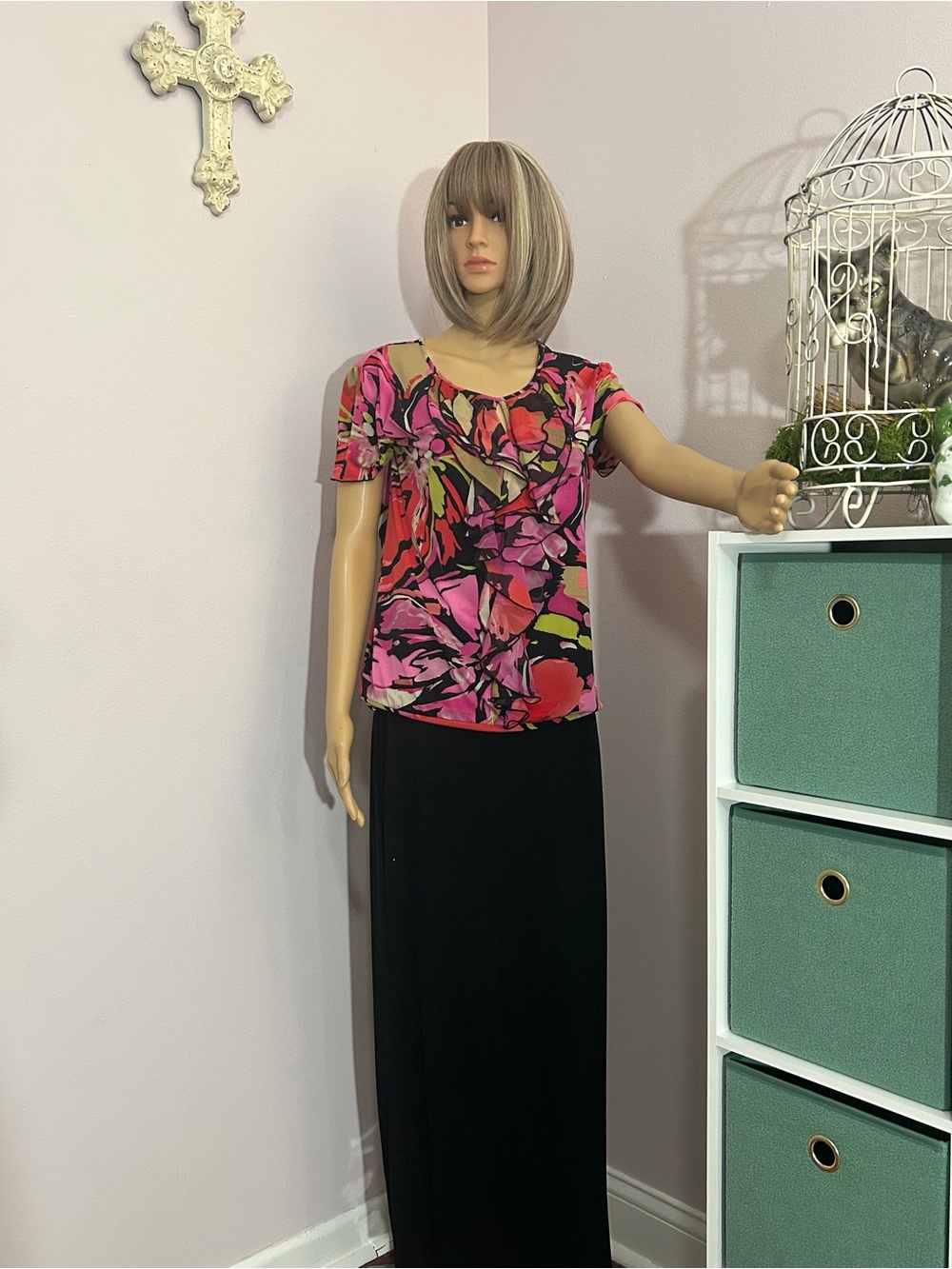 Notations womens blouse, Medium Short Sleeve, Multicolor, Casual Or Dress Up